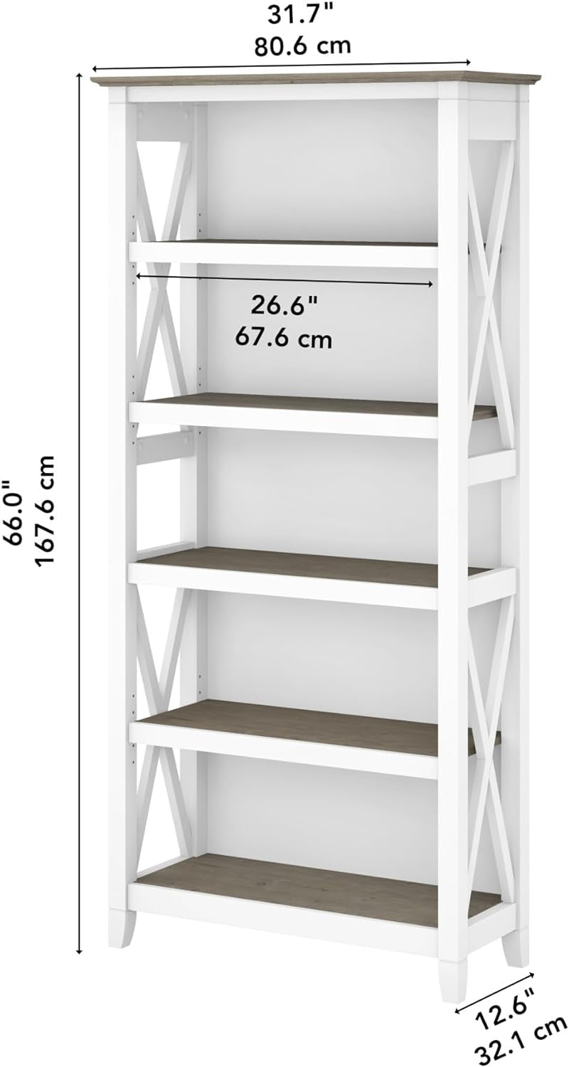 5-Shelf 66-Inch H Bookcase