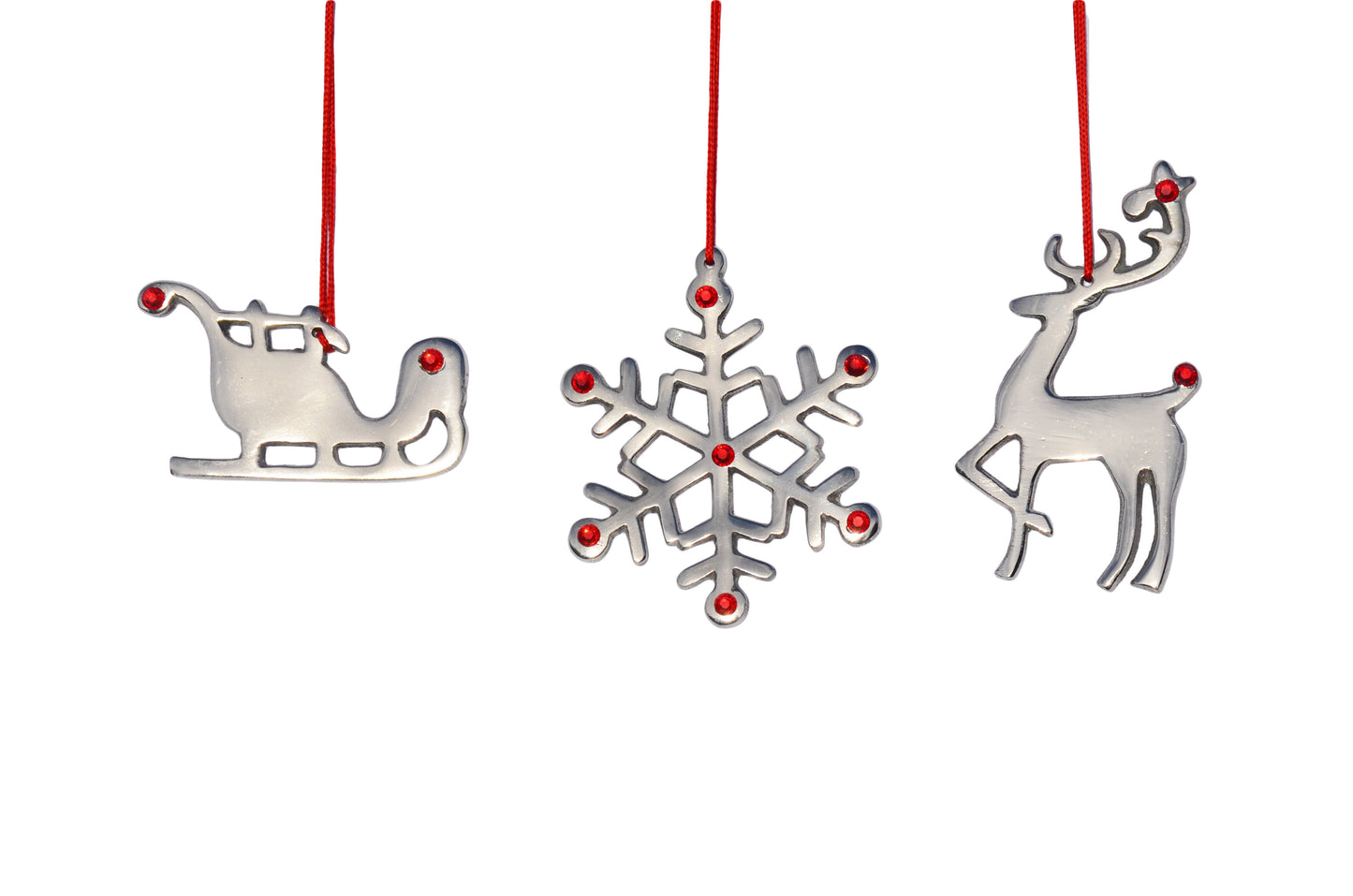 Set of 8 Christmas ornaments in the shape of snowflakes